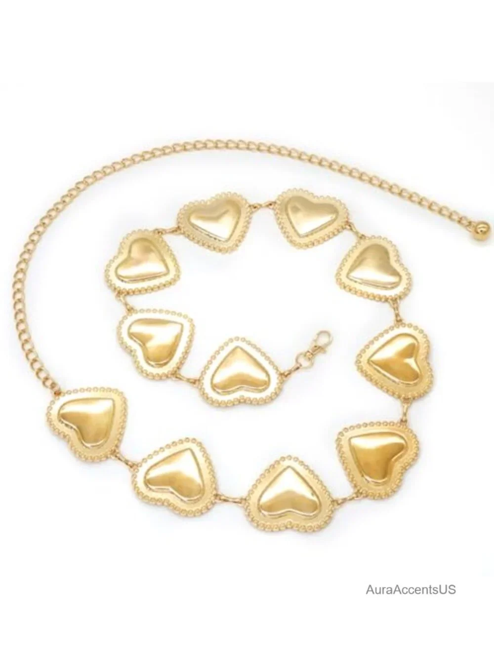 Chunky Metal Waist Chain Belt for Dresses - Adjustable Lobster Clasp